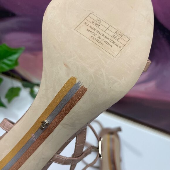 SAM EDELMAN Doran Strappy Sandal in Maple Croco Size 9.5 - Picture 9 of 10
